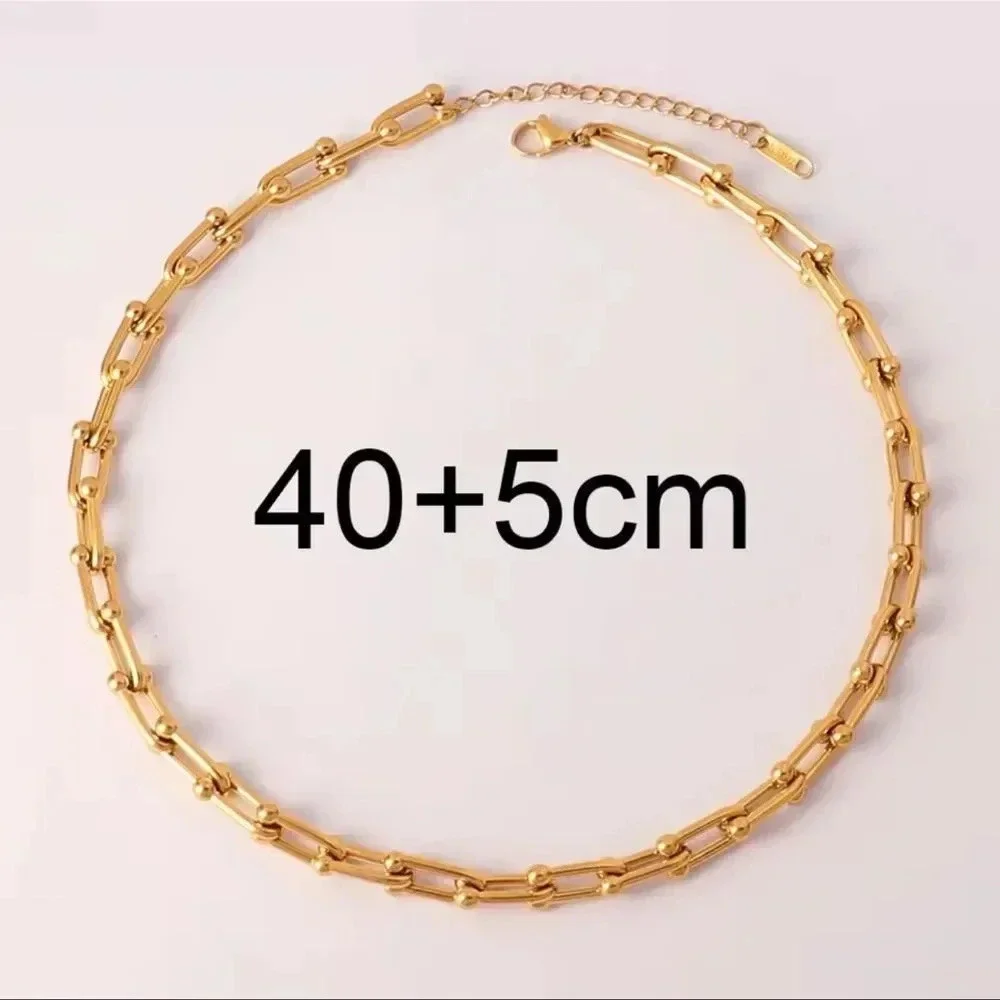 Hardware Graduated Link Gold STAINLESS STEEL Waterproof Necklace - Picture 6 of 16